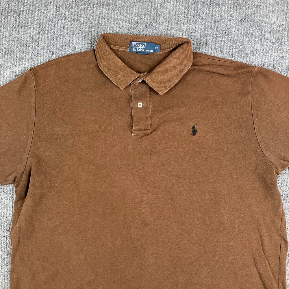 Polo Ralph Lauren Polo Shirt Mens Size XL Brown Short Sleeve Casual Cotton